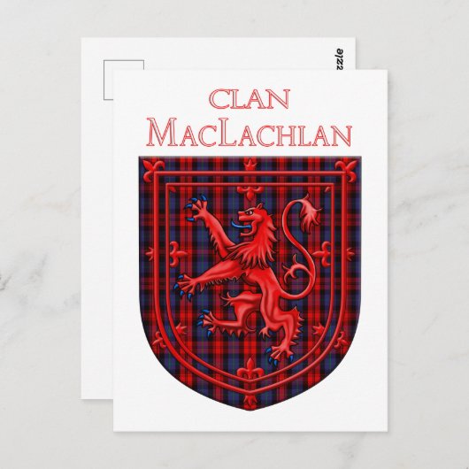 Maclachlan Tartan Scottish Play Lion Rampant Briefkaart (Voorkant / Achterkant)
