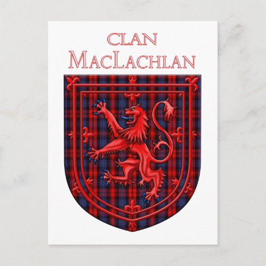 Maclachlan Tartan Scottish Play Lion Rampant Briefkaart (Voorkant)