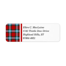 MacLaine Clan Red en Sky Blue Schotse Tartan