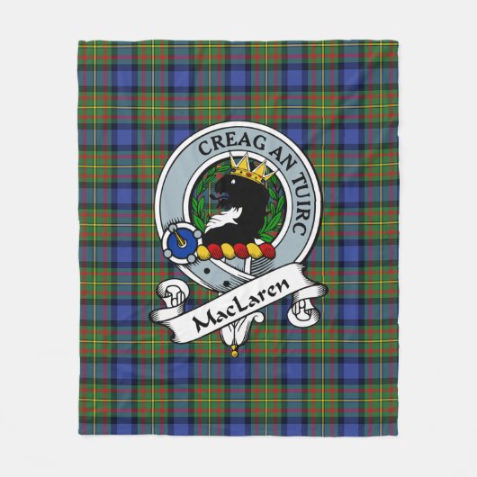 MacLaren Clan Badge Tartan Pset Fleece Deken (Voorkant)