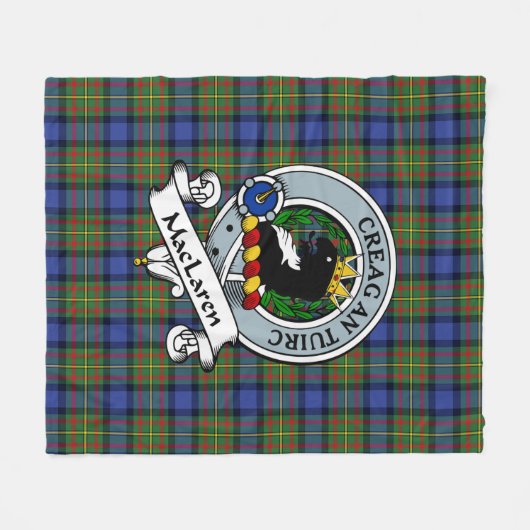 MacLaren Clan Badge Tartan Pset Fleece Deken (Voorkant (Horizontaal))