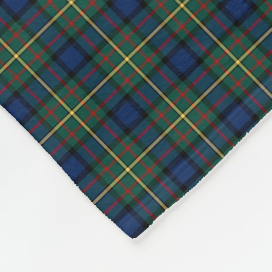 MacLaren Clan Donkerblauw, Groen en Geel Tartan Fleece Deken (Hoek)