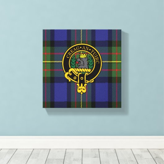 Maclaren Scottish Crest en Tartan Canvas print (Insitu (Houten vloer))