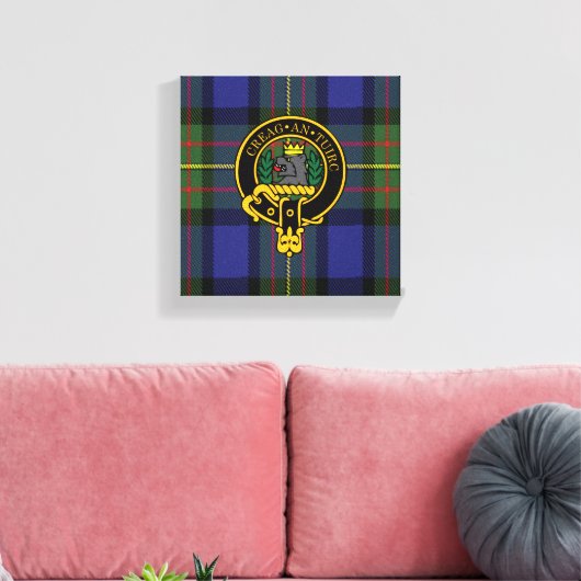 Maclaren Scottish Crest en Tartan Canvas print (Insitu (Woonkamer))