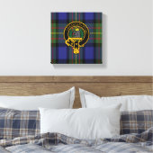 Maclaren Scottish Crest en Tartan Canvas print (Insitu (Slaapkamer))