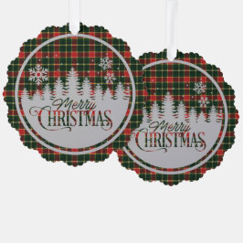 MacLaughlen Oude Moderne Schotse Tartan Kerstmis Ornament Kaart