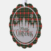 MacLaughlen Oude Moderne Schotse Tartan Kerstmis Ornament Kaart (Links)
