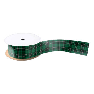 MacLean Bright Green Scottish Hunting Tartan Satijnen Lint