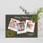 MacLean Clan Plaid Kerstmis Multi Fotokaart Kaart (Staand voorkant)