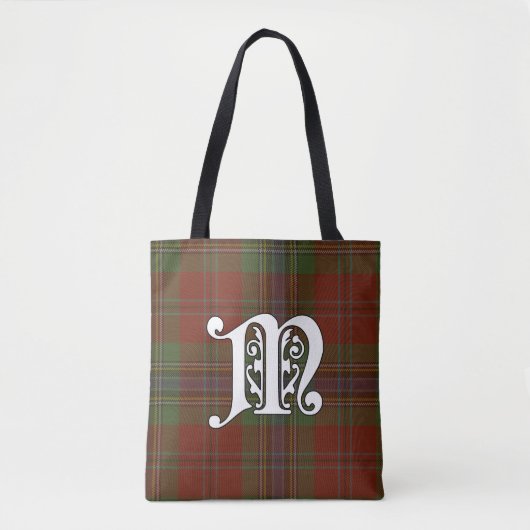 MacLean Clan Tartan Monogram Tote Bag (Voorkant)