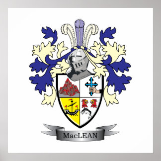 MacLean Family Crest Coat of Arms Poster