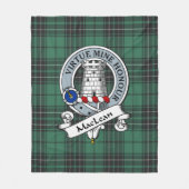 MacLean Hunting Ancient Clan Badge Tartan Pset Fleece Deken (Voorkant)