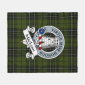 MacLean Hunting Clan Badge Tartan Plaid Fleece Deken (Voorkant (Horizontaal))