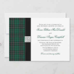 MacLean Modern Hunting Tartan Wedding Invitation Kaart