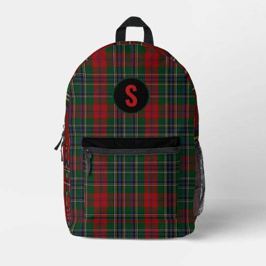 MacLean Plaid Monogrammed Bedrukte Rugzak (Voorkant)