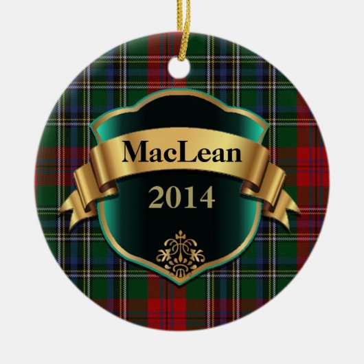 MacLean Tartan Aangepaste versiering Keramisch Ornament (Voorkant)