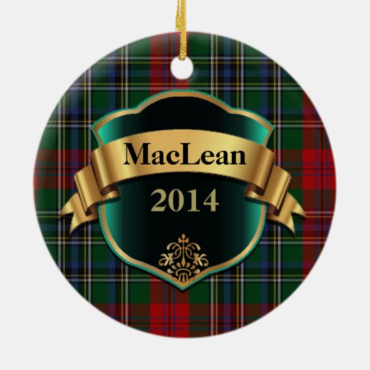 MacLean Tartan Aangepaste versiering Keramisch Ornament (Achterkant)