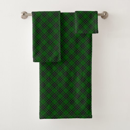 MacLean Tartan Green en Black Pset Bad Handdoek (Insitu)