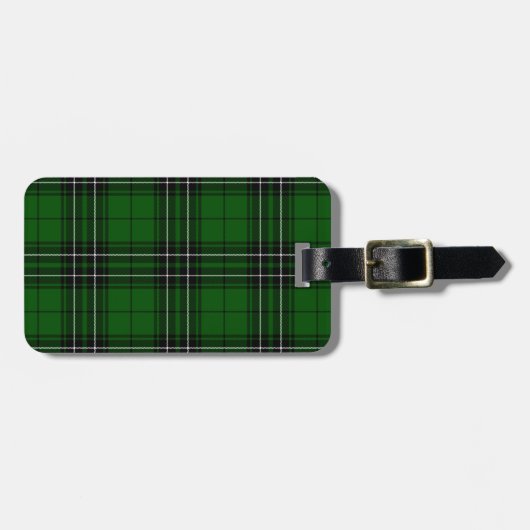 MacLean Tartan Green en Black Pset Bagagelabel (Voorkant horizontaal)