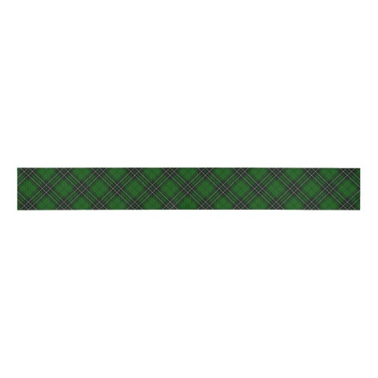 MacLean Tartan Green en Black Pset Grosgrain Lint (Voorkant)