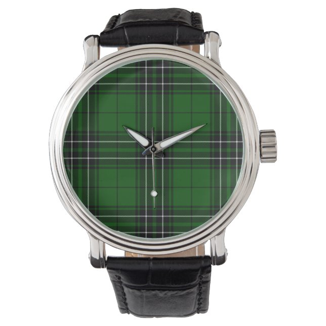 MacLean Tartan Green en Black Pset Horloge (Voorkant)