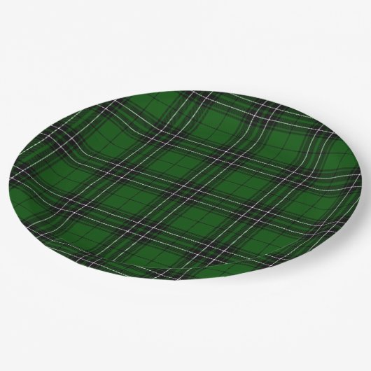 MacLean Tartan Green en Black Pset Papieren Bordje (Gekanteld)