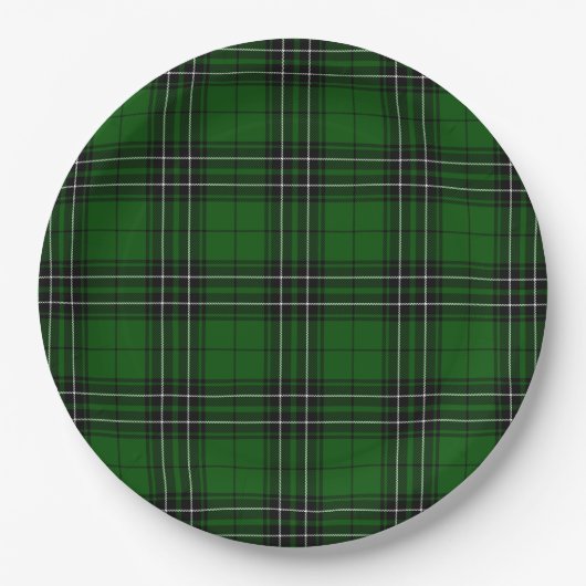 MacLean Tartan Green en Black Pset Papieren Bordje (Voorkant)