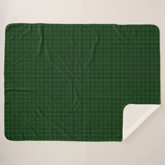 MacLean Tartan Green en Black Pset Sherpa Deken (Voorkant (horizontaal))