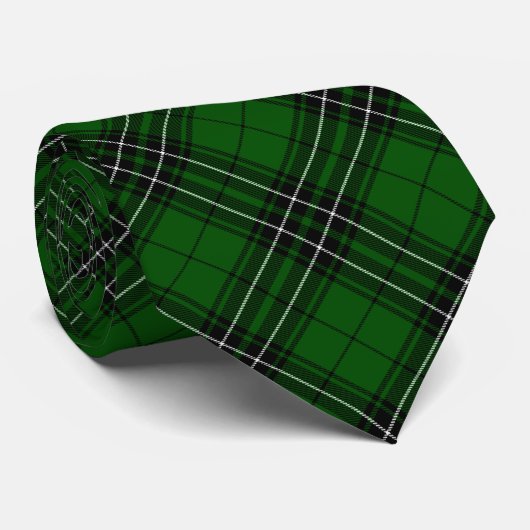 MacLean Tartan Green en Black Pset Stropdas (Opgerold)
