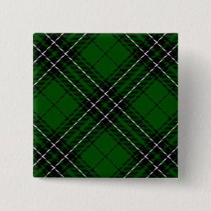 MacLean Tartan Green en Black Pset Vierkante Button 5,1 Cm
