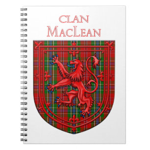 MacLean Tartan Schotse Plaid Leeuw Klimmend Notitieboek