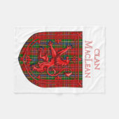 MacLean Tartan Scottish Play Lion Rampant Fleece Deken (Voorkant (Horizontaal))