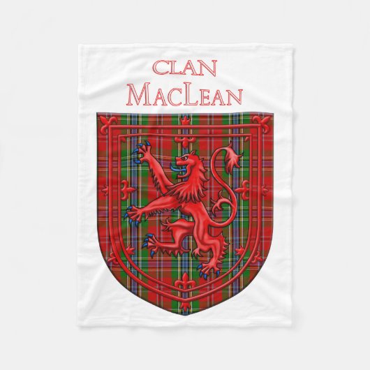 MacLean Tartan Scottish Play Lion Rampant Fleece Deken (Voorkant)