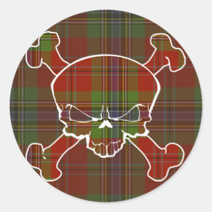 MacLean Tartan Skull No Banner Ronde Sticker