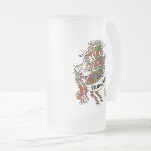 MacLean Tartan Unicorn Matglas Bierpul (Voorkant rechts)