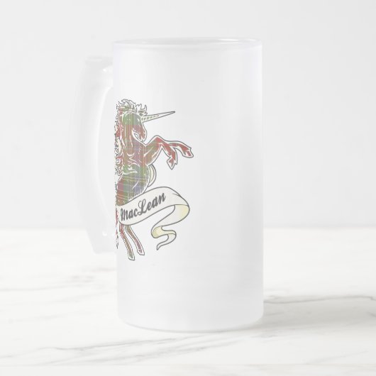 MacLean Tartan Unicorn Matglas Bierpul (Voorkant links)