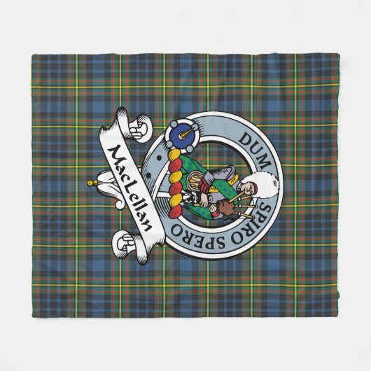 MacLellan Clan Badge Tartan Pset Fleece Deken (Voorkant (Horizontaal))