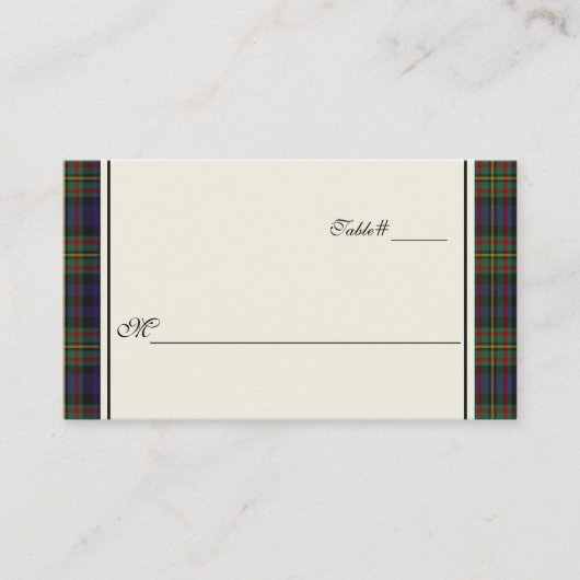 MacLellan Pset bruiloft Opvangkaart Plaatskaartje (Voorkant)