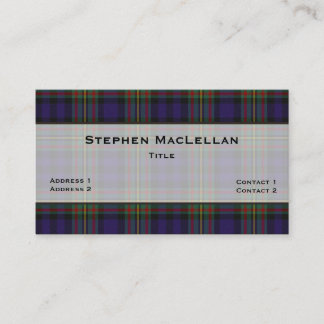 MacLellan Tartan Plaid Aangepast Visitekaartje