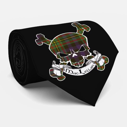 MacLellan Tartan Skull Stropdas (Opgerold)