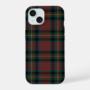 MacLennan Clan Navy Blauwe en Rode Tartan iPhone 15 Case