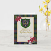 MacLennan Schotse Clan Tartan & Crest Kaart (Gele Bloem)