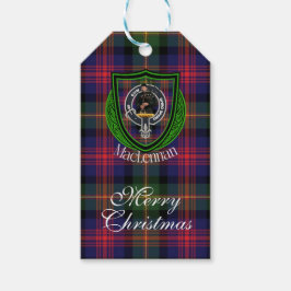 MacLennan Schotse Clan Tartan & Wapen Cadeaulabel
