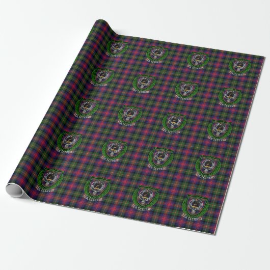 MacLennan Scottish Clan Tartan & Crest Cadeaupapier (Uitgerold)