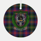 MacLennan Scottish Clan Tartan & Crest Glas Ornament (Achterkant)