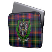 MacLennan Scottish Clan Tartan & Crest Laptop Sleeve (Voorkant Links)