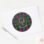 MacLennan Scottish Clan Tartan & Crest Ronde Sticker (Envelop)