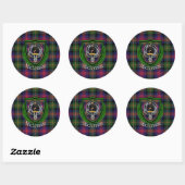 MacLennan Scottish Clan Tartan & Crest Ronde Sticker (Vel)