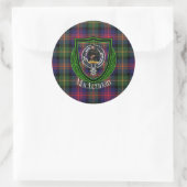 MacLennan Scottish Clan Tartan & Crest Ronde Sticker (Tas)
