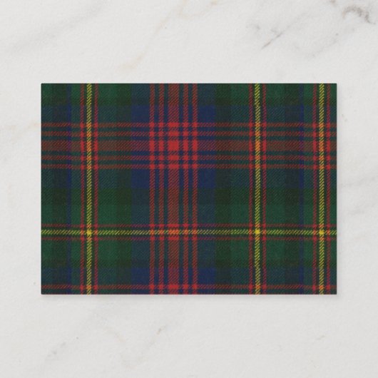 MacLennan Tartan & Badge Visitekaartje (Achterkant)